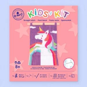 Kit broderie au point lancé pour enfants – Licorne dans le ciel