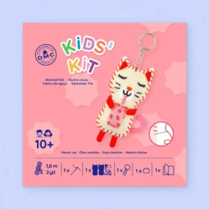 Kit de couture en feutrine pour enfants – porte-clés Matcha le Chat